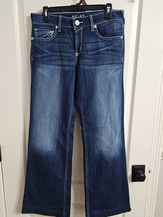 Ariat Denim - Ariat Women’s Indigo Wide Leg Jeans with Contrast Stitching